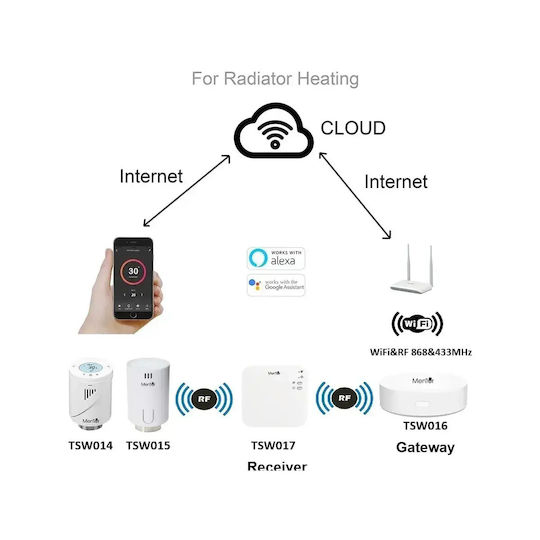 Electronică Valvă termostatică pentru radiatoare cu Wi-Fi pentru un site de comerț electronic pentru încălzirea corpului 1buc