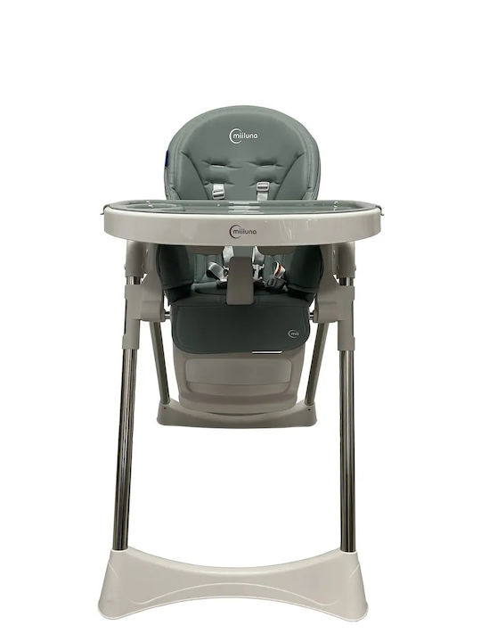 Milluna Andromeda Foldable Baby Highchair with Adjustable Height Gray