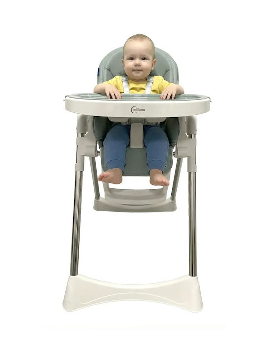 Milluna Andromeda Foldable Baby Highchair with Adjustable Height Gray