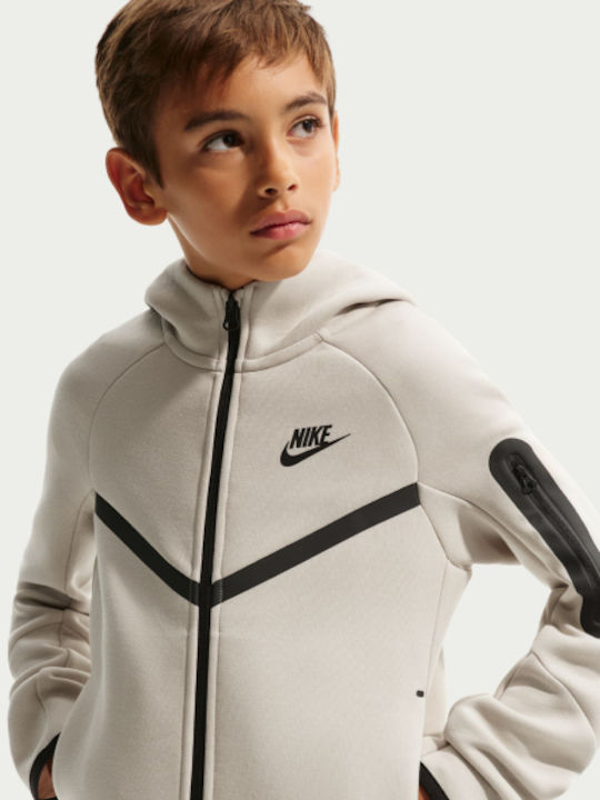 Sportivă Cardigan Pentru Copii  Tech Fleece Fleece Bej Tech Fleece