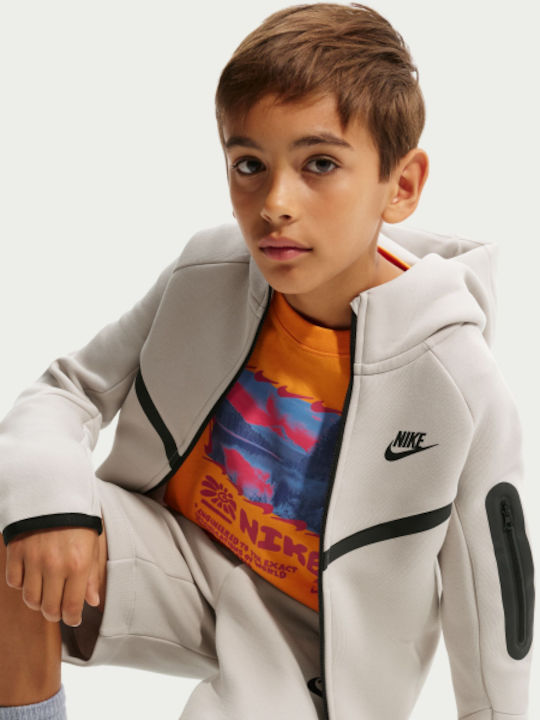 Sportivă Cardigan Pentru Copii  Tech Fleece Fleece Bej Tech Fleece