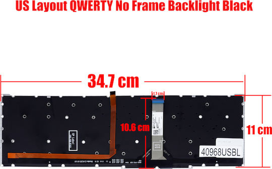 Laptop Keyboard Acer Nitro An515-46 An515-58 An517-42 An517-55 An515-58-77yc N22c1 N20c1 Nk151310b 6b.qfmn2.001 Lg5p-a52bwl Lg05p-n12b3 US No Frame Backlit Black Code 40968usbl