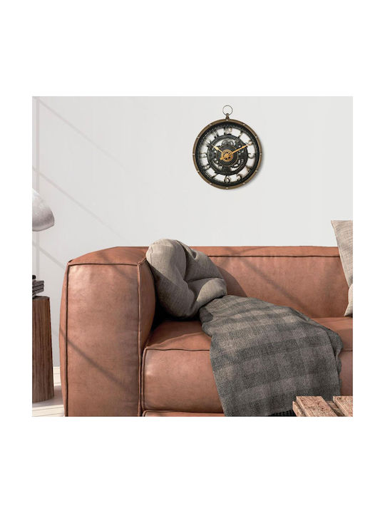 Atmosphera Silent Antique Wall Clock Plastic Black Ø27cm