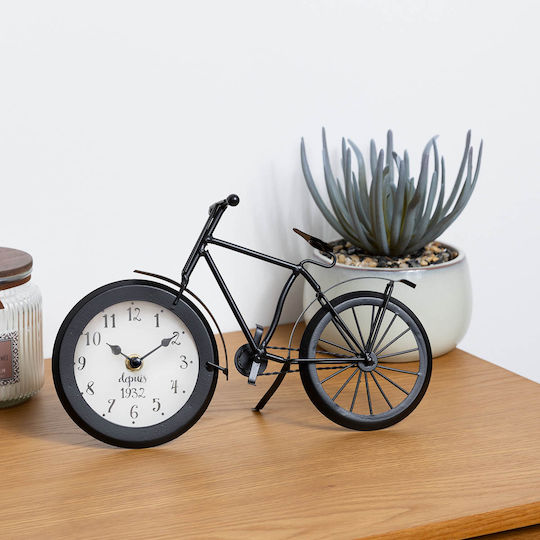 Wall Clock Metallic Black 28.5x18cm