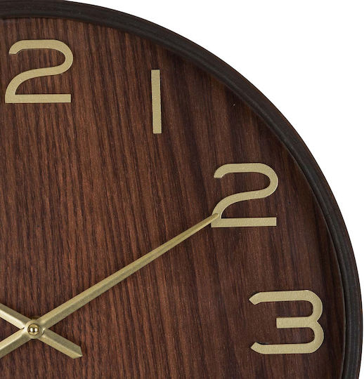 Atmosphera Ivana Silent Wooden Gold Wall Clock Ø38cm