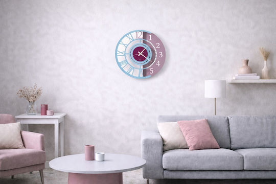 Arti E Mestieri 3D Wall Clock Metallic Light Blue Ø45cm
