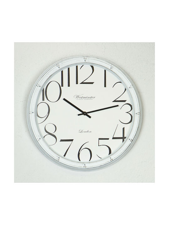 Wall Clock Plastic White Ø40cm