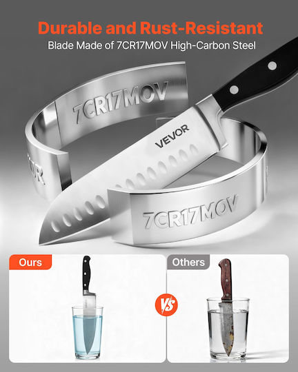 Vevor Knife Set with Base of Stainless Steel 15 Pieces