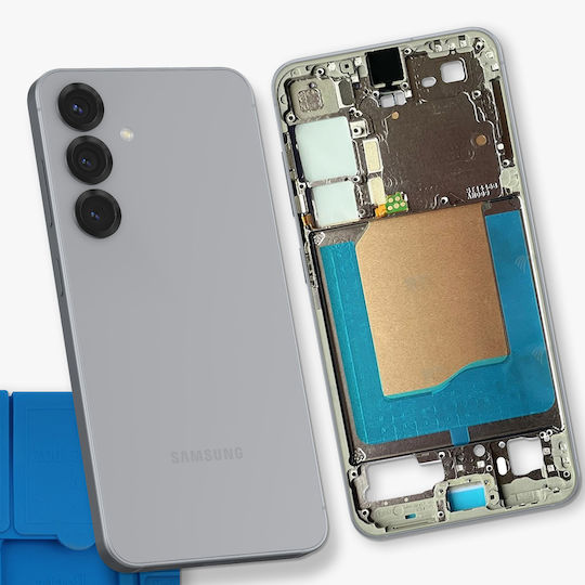 Clappio Central Chassis Galaxy S25 Repair Part Mid-frame Silver