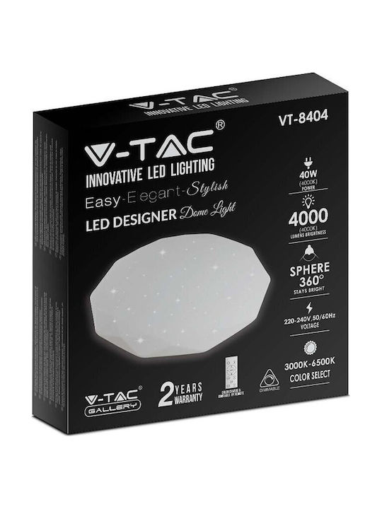 V-TAC Panou LED Rotund 20W 38.8cm