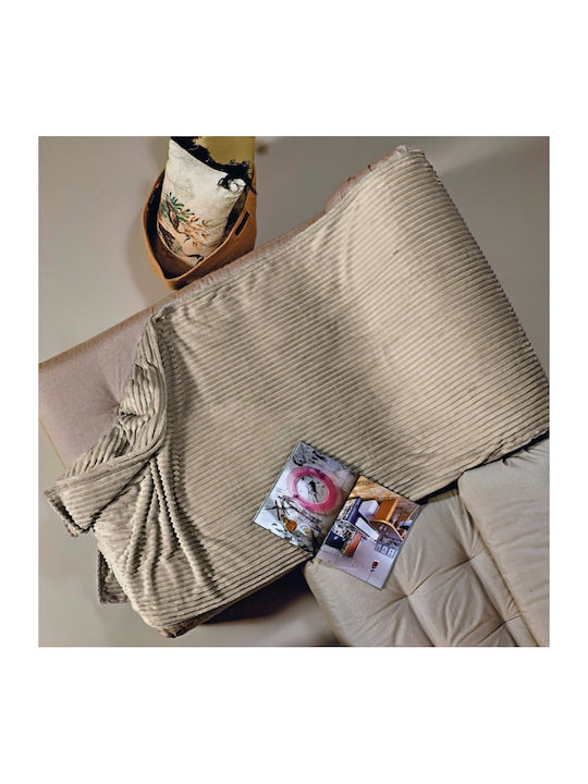 Kentia Sergio Armchair Throw Fleece 130x180cm 26 Beige