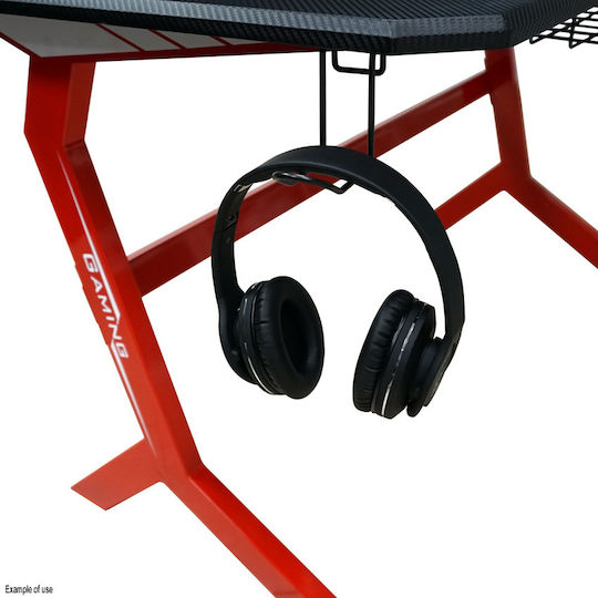 Spielbüro Gaming Holz Schwarz/Rot mit Metallbeinen 130x70x92.5cm