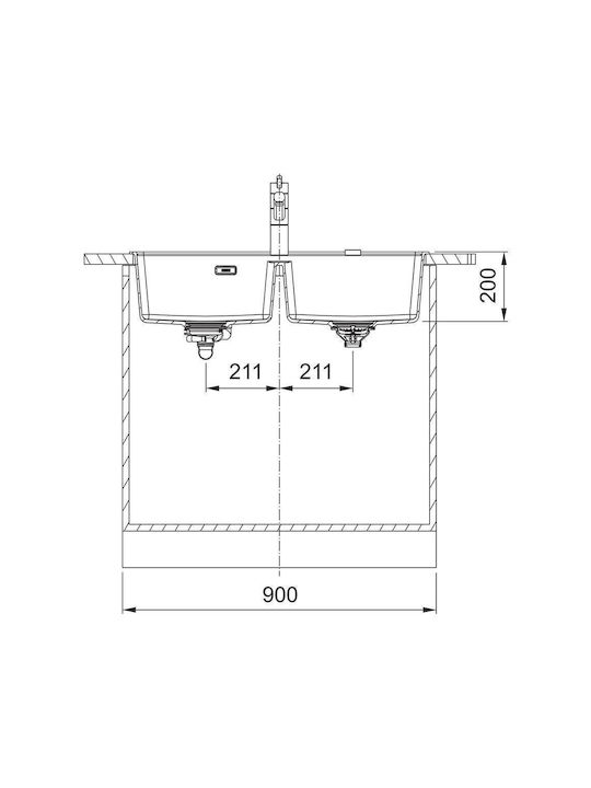 Franke Maris Mrg 620-40-40 Tl Ένθετος Νεροχύτης από Συνθετικό Γρανίτη Μ86xΠ51cm Coffee