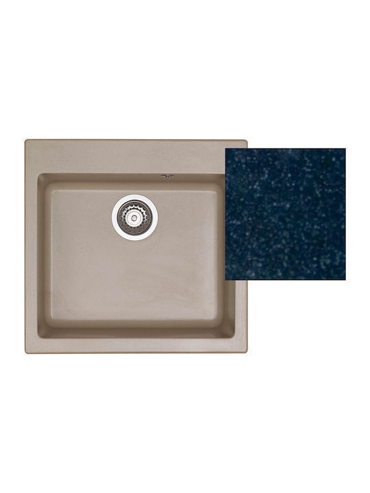 Sanitec Classic Drop-In Sink Synthetic Granite W50xD50cm Granite Blue