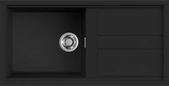 Elleci Best 480 LKB48086 Drop-In Мивка от Синтетичен Гранит Ш100xД51см Черен