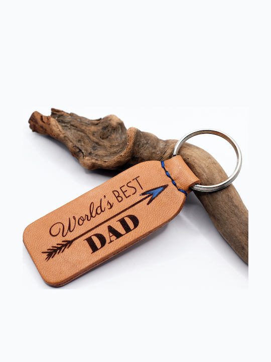 World's Best Dad Χειροποίητο Δερμάτινο Μπρελόκ