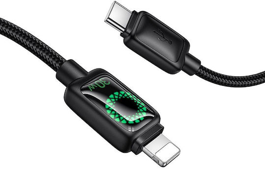 Hoco Редовна USB-C към Lightning кабел 30W Черен 1.2м (311838)