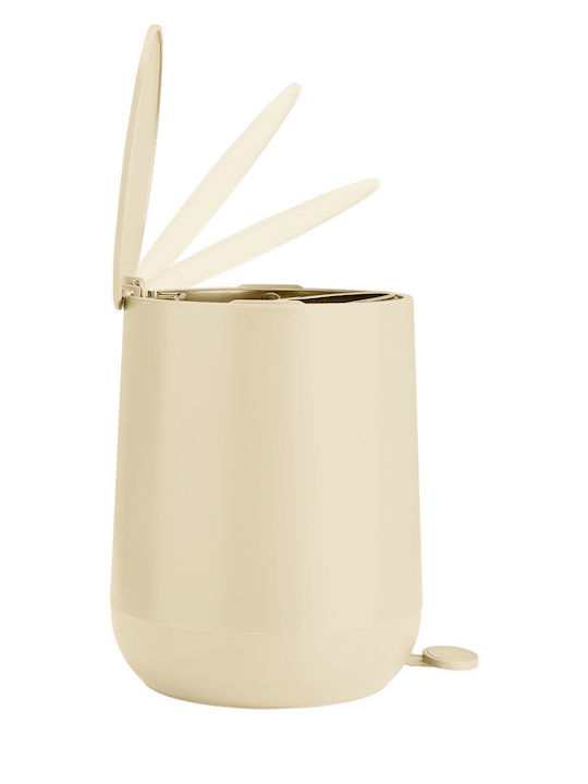 Estia Fjord Plastic Bathroom Basket Soft Close 5lt Beige