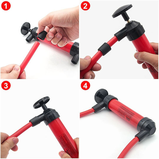 Pompă Manuală de Transfer Lichide cu 2 Furtunuri 130cm Adaptoare Incluse Umflare Anvelope Bicicletă Mingi Bărci Gonflabile Transfer Vin Combustibili Ulei