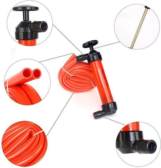 Pompă Manuală de Transfer Lichide cu 2 Furtunuri 130cm Adaptoare Incluse Umflare Anvelope Bicicletă Mingi Bărci Gonflabile Transfer Vin Combustibili Ulei