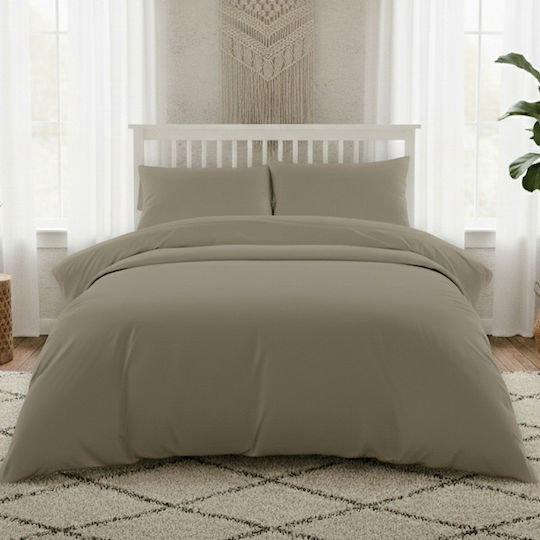 Melinen Σετ Μαξιλαροθήκες με Φάσα Olive/grey 53x72εκ.