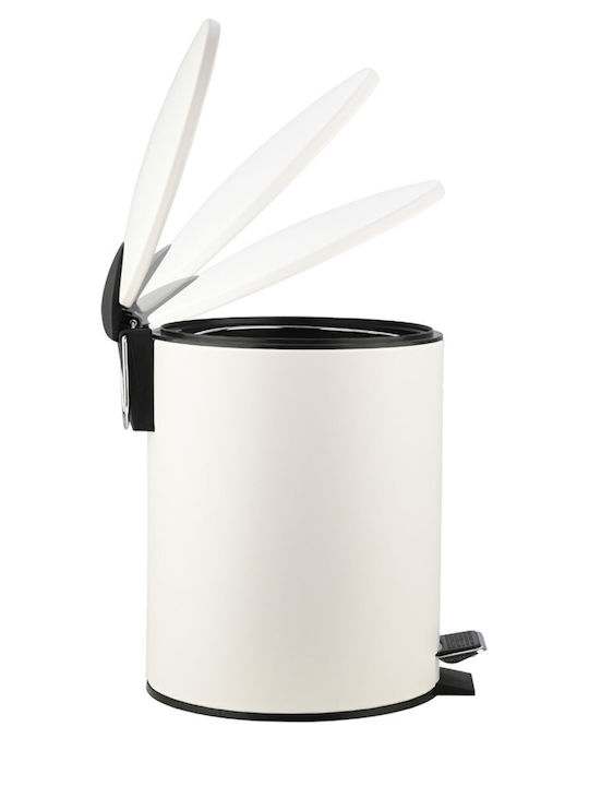 Bathroom Trash Can Classic Soft Close 5L Matte White