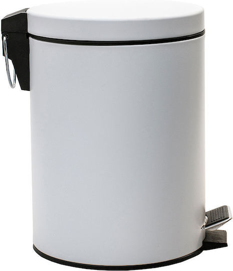 Coș De Hârtie Pentru Baie Classic Închidere Lentă 5 L Mat Alb