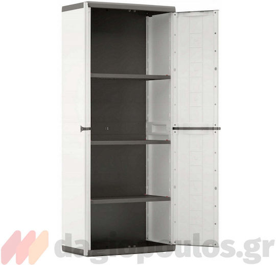Zweiflügeliger Schrank Jolly High Kunststoff mit 3 Regale 68x39x166cm