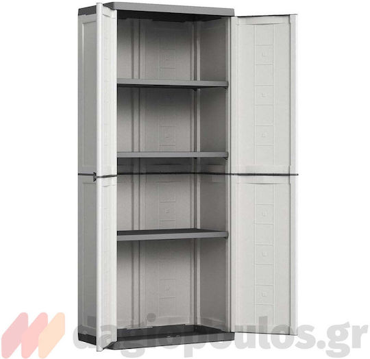 Zweiflügeliger Schrank Jolly High Kunststoff mit 3 Regale 68x39x166cm