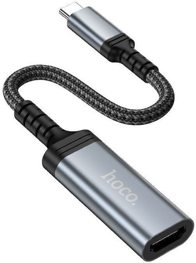 Hoco Cable HDMI female - USB-C male 0.2m Γκρι