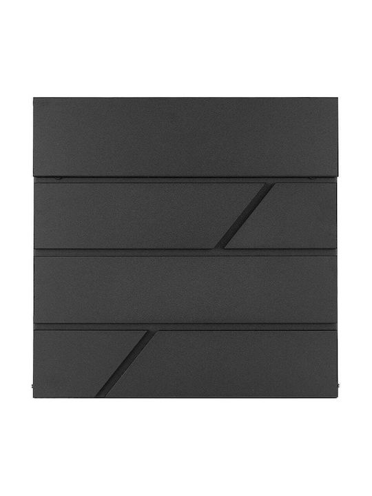 Geko Outdoor Mailbox Metallic in Black Color 36.7x37x10cm
