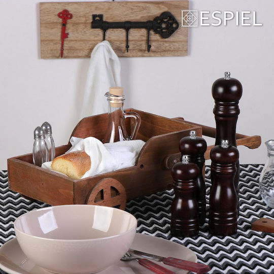 Espiel Salz- und Pfeffermühlen-Set Holz Keramik Mühle 16cm Verpackung 4 Stück