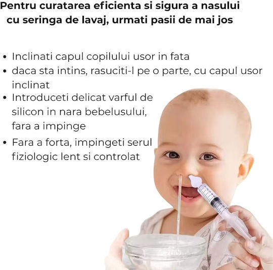 Set Complet Pentru Spălare Nazală Bebeluși Copii Kidizi Include 2 Seringi Pentru Spălare Nazală 2 Vârfuri De Schimb O Perie De Curățare