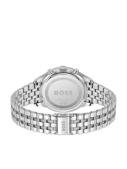 Boss Hugo Men's Watch 42mm Chronograph Battery with Silver Metal Bracelet