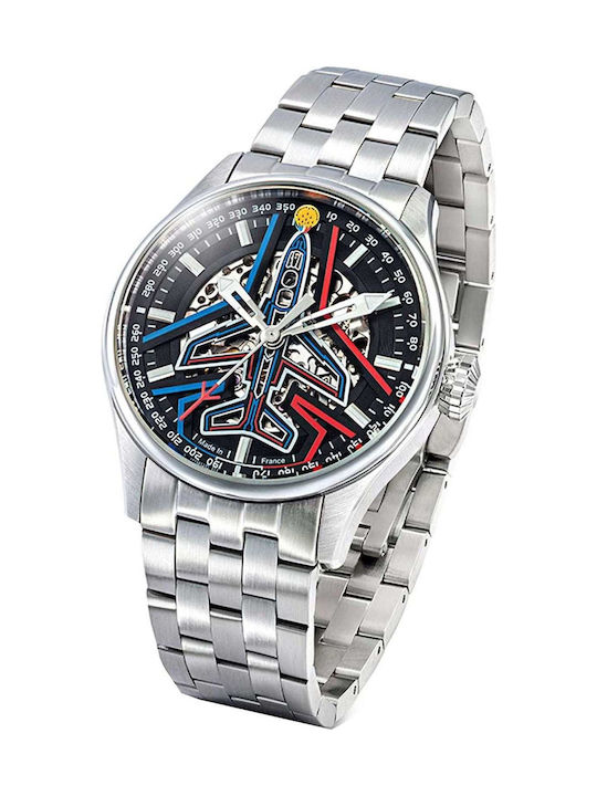 Patrouille De France Athos Herrenuhr Automatisch mit Gray Metallarmband