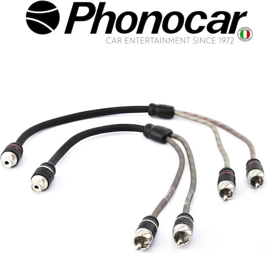 Phonocar Car Audio Speaker Cable Double Shielded Male to Female 30cm