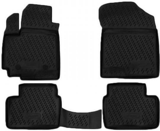 Novline Set of Front and Rear Mats 4pcs Tray Type for Suzuki Swift 5D 2010-2017 Black
