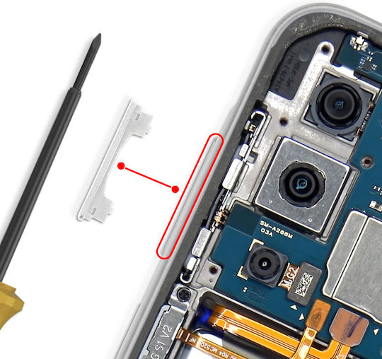 Γνήσιο Κουμπί Πλήκτρου Έντασης Ήχου Samsung Galaxy A36 5g A366 Gh98-50010b Λευκό