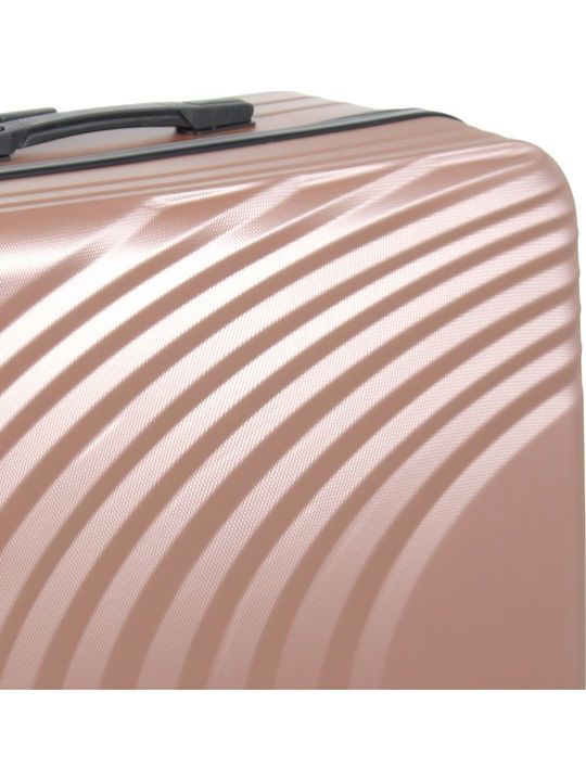 Keskor Medium Pink Gold Suitcase With 4 Wheels Height 67cm