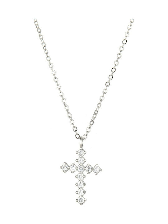 Damen Kreuz aus Silber mit Kette