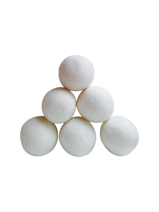 Wool Balls Cat Toy 6 Pieces Felt 3.8 Cm Eco-friendly White