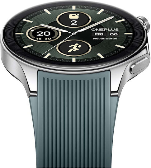 OnePlus Watch 2 Stainless Steel 47mm Waterproof with Heart Rate Monitor (Radiant Steel)