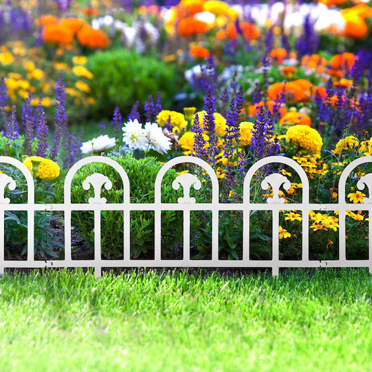 Plastic Garden Border in White Color 60x30cm