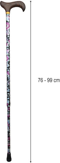 Baston Din Aluminiu Cu Înălțime Reglabilă Model Floral Garcia 402
