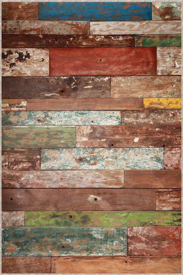 Mehrfarbiger Flur Teppich Holzdesign Rustikaler Stil 100x300 cm Mehrfarbiger Flur Teppich Holzdesign Rustikaler Stil 100x300 cm