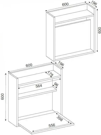 Foldable Wall-Mounted Desk with Shelves White and Walnut 60x20x60 cm Foldable Wall-Mounted Desk with Shelves White and Walnut 60x20x60 cm