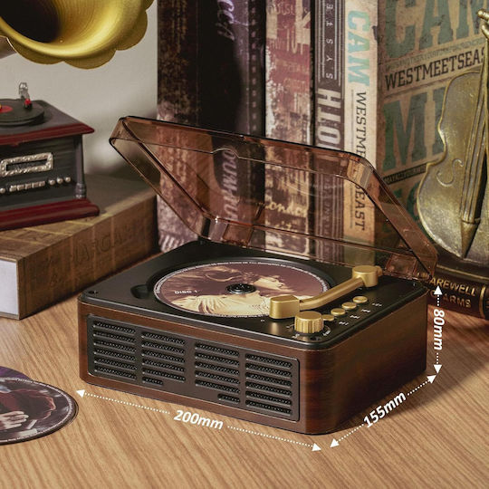 CD Player Portabil Bluetooth 5.0 Boxă – Radio FM Retro Vintage
