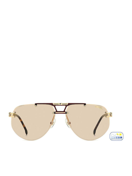Carrera Men's Sunglasses with Gold Metallic Frame and Grey Lens 1087/S 06J/II