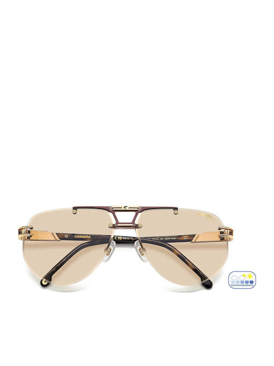 Carrera Men's Sunglasses with Gold Metallic Frame and Grey Lens 1087/S 06J/II