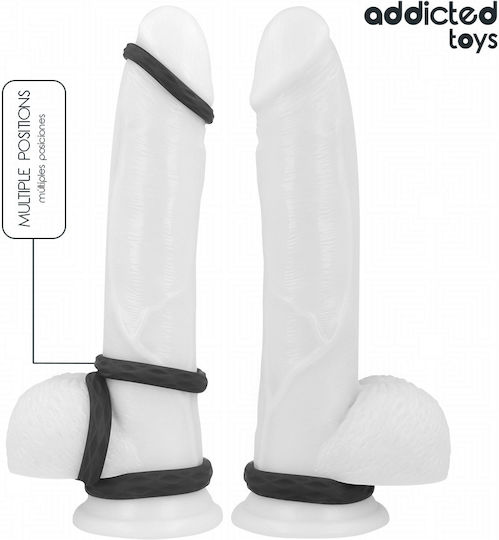 Addicted Toys Textured Cock Ring Set 4 Sizes